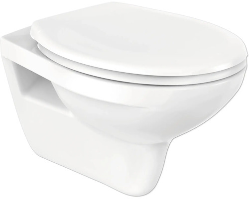 Wandhängendes WC aus Keramik mit Toilettensitz