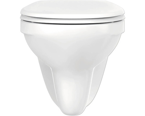 Hänge-WC mit geschlossenem Spülrand und WC-Sitz