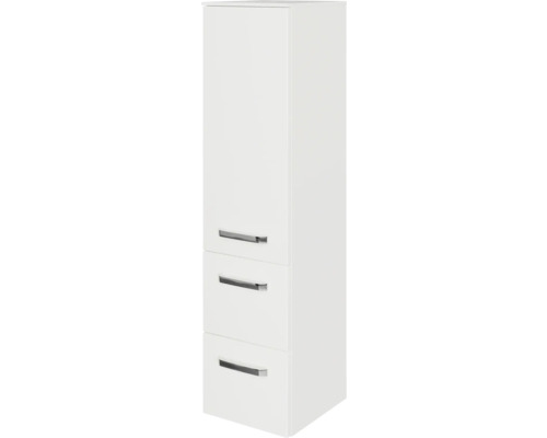 Jungborn Midischrank VENTITRE BxHxT 30 x 121 cm x 33 cm Frontfarbe weiß hochglanz Weißer Hängeschrank mit drei Schubladen und Griffen