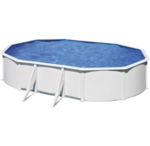 Aufstellpool Stahlwandpool-Set Gre oval 500x300x122 cm inkl. Kartuschenfilteranlage & Leiter weiß