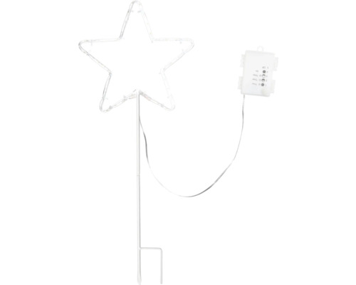 Sternförmiger LED-Gartenstecker mit Batteriebetrieb
