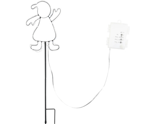 Gartenstecker mit LED-Licht und Figur