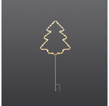 Christbaum Baumumriss mit Lichtern zur Dekoration im Außenbereich
