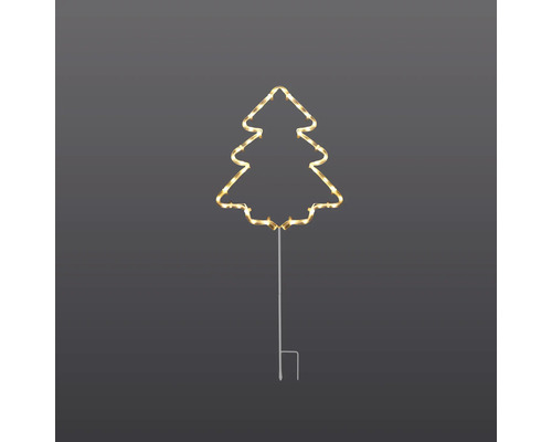 Christbaum Baumumriss mit Lichtern zur Dekoration im Außenbereich