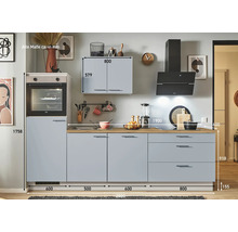 PICCANTE Plus Küchenzeile mit Geräten Marlena 250 cm pastellblau matt vormontiert Variante links 4067368012652