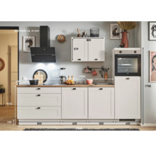 PICCANTE Plus Küchenzeile mit Geräten Bella 250 cm kaschmirgrau matt vormontiert Variante rechts 4067368012829