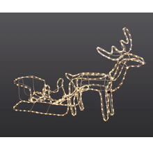 Rentier mit Schlitten, Weihnachtsdekoration mit Beleuchtung