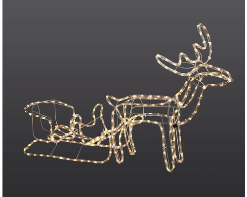 Rentier mit Schlitten, Weihnachtsdekoration mit Beleuchtung