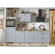 PICCANTE Plus Küchenzeile mit Geräten Marlena 260 cm pastellblau matt vormontiert Variante links 4067368012959