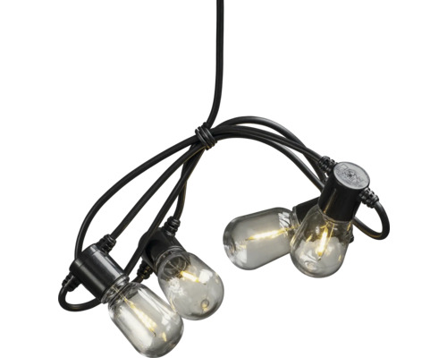 LED Lichterkette Konstsmide 4,75 m + Zuleitungslänge 10 m 20 LEDs Lichtfarbe bernstein Lichterkette mit klaren Glühbirnen für den Außenbereich