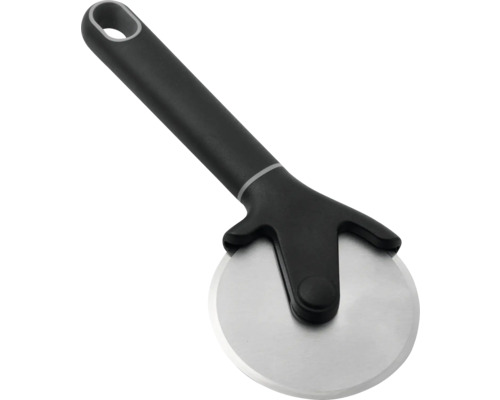 Pizzaschneider mit schwarzem Griff und runder Klinge