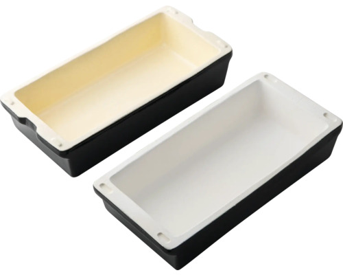 Zwei rechteckige Auflaufformen aus Keramik