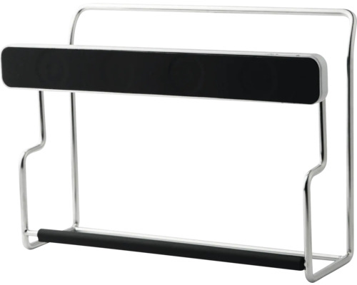 Küchenrollenhalter aus Metall mit schwarzem Griff