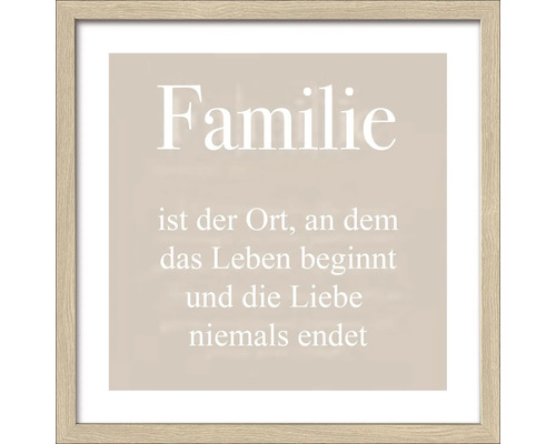 Gerahmtes Bild Familie 33x33 cm