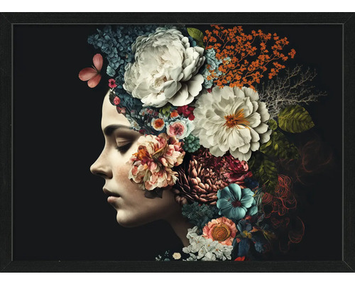 Gerahmtes Bild Flowers On Her Head II 73x53 cm