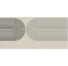 Abstraktes Wandbild mit horizontalen Linien und Halbkreisen