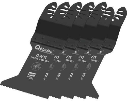 Q-Blades Multitool-Sägeblatt Bi-Metall 19tpi 45x60mm DW11, 5 Stück