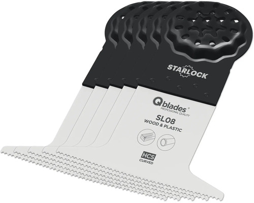 Q-Blades Multitool-Sägeblatt Standard curved HCS 18tpi 65x50mm SL08 Starlock, 5 Stück