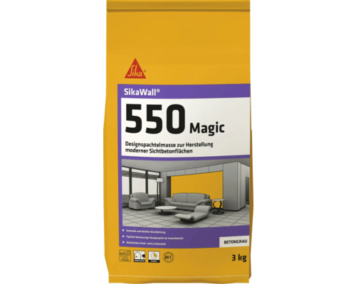 SikaWall®-550 Magic Designspachtelmasse für Wandflächen in Sichtbetonoptik 3 kg SikaWall®-550 Magic Designspachtelmasse für Wandflächen in Sichtbetonoptik 3 kg