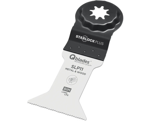 Q-Blades Multitool-Sägeblatt Bi-Metall 19tpi 44x60mm SLP11 Starlock Plus, 1 Stück Q-Blades SLP11 Metallsägeblatt für Holz und Metall