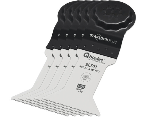 Q-Blades Multitool-Sägeblatt Bi-Metall 19tpi 44x60mm SLP11 Starlock Plus, 5 Stück