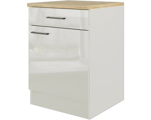 Unterschrank mit zwei Schubladen und Holzplatte