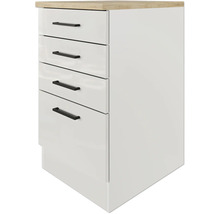 Flex Well Auszugunterschrank Lund BxTxH 50 x 60 x 85 cm lichtgrau glänzend zerlegt Anschlag reversibel 00012209