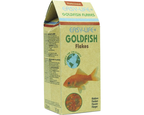 Flockenfutter Easy Life Goldfische Flocken Hauptfutter für alle Goldfische und andere Kaltwasserfische, Verpackung aus 100 % Papier 250 ml