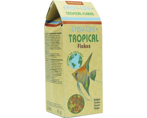 Flockenfutter Easy Life Tropische Flocken Hauptfutter für alle Aquariumfische , Verpackung aus 100 % Papier 250 ml