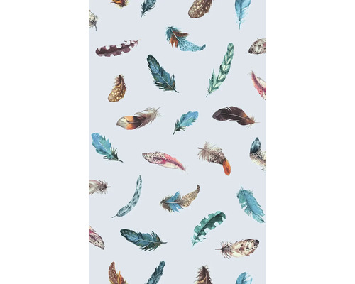 Illustration mit Federn auf hellem Hintergrund