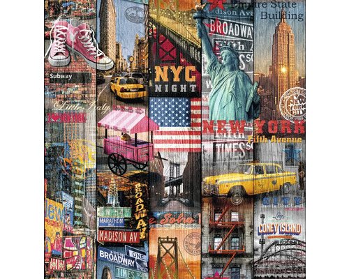 Fototapete mit New York Motiven wie der Freiheitsstatue und dem Empire State Building