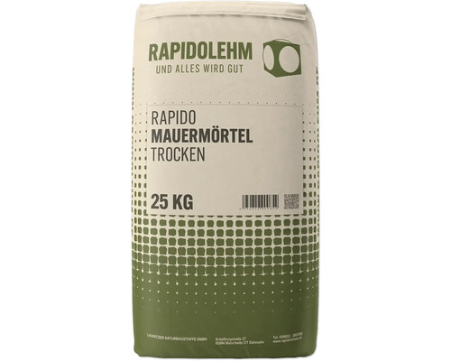 Rapido Big Bag Mauermörtel 0-2 mm trocken 25 kg Sack mit 25 Kilogramm trockenem Mauermörtel von Rapido