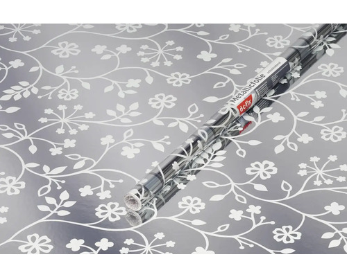 Rolle Metallicfolie mit Blumenmuster
