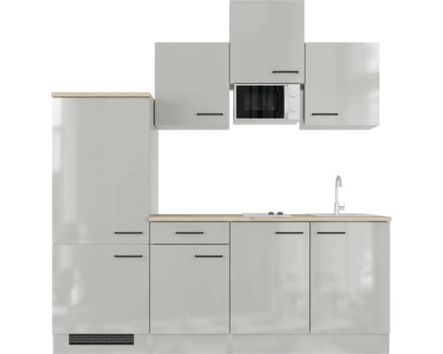 Komplette Küchenzeile mit Spüle, Armatur und Mikrowelle