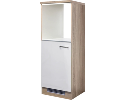 Flex Well Backofen/Kühlumbauschrank für 88er Einbaukühlschrank Valero BxTxH 60 x 60 x 169,5 cm weiß hochglanz zerlegt Anschlag reversibel 00011170 Küchenunterschrank mit Tür und offenem Fach