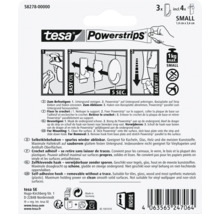 Tesa Powerstrips, drei Haken inklusive vier Klebestreifen, kleine Größe