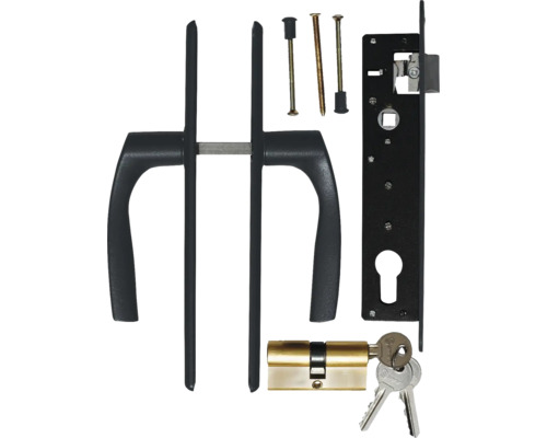 Türbeschlag-Set mit Türgriff, Schloss, Zylinder und Schlüssel