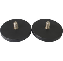 Gummierter Magnet Industrial Ø 66 mm mit Gewindezapfen M8x15 mm 2 Stück