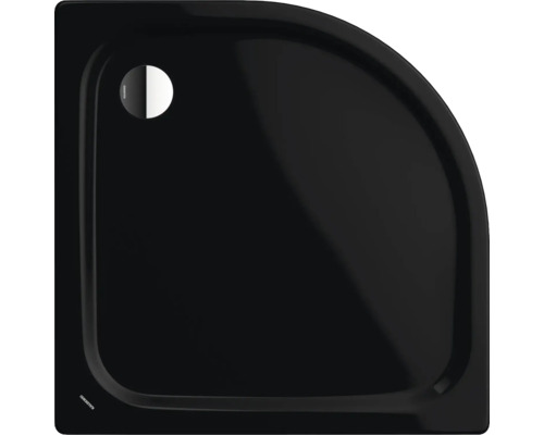 Duschwanne KALDEWEI ZIRKON 601-1 80 x 90 x 3.5 cm schwarz glänzend 456600010701 Schwarze Duschwanne Viertelkreis für das Badezimmer