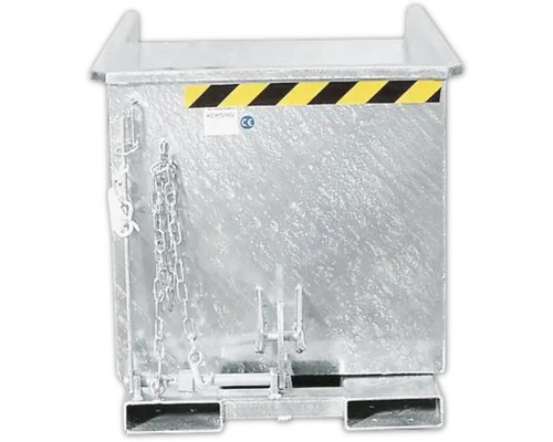 Metall Absetzkipper mit Kettenaufhängung und Warnmarkierung