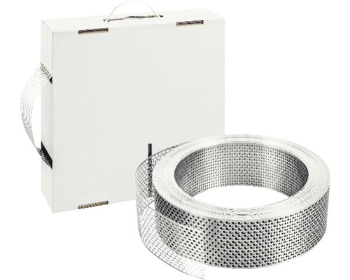 PROTEKTOR Vogelschutzgitter Lüftungsstreifen mit Ovallochung Aluminium blank 60 m x 50 mm (Pack = 2 Rollen a 60 m)