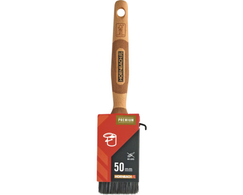 Flachpinsel mit Holzgriff, Borsten und 50 Millimeter Breite