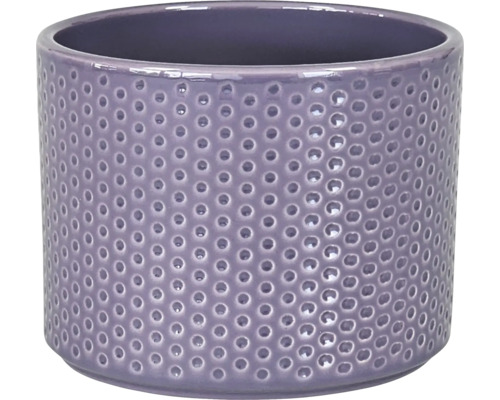 Blumentopf Übertopf Dickob Pillar Spot Keramik Ø 11,5 cm H 8,8 cm lila Dekorativer Pflanztopf aus Keramik mit Punktmuster