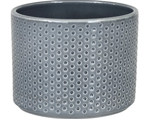 Blumentopf Übertopf Dickob Pillar Spot Keramik Ø 21,3 cm H 18,5 cm dunkelgrau Zylinderförmiger Blumentopf aus Keramik mit Lochmuster