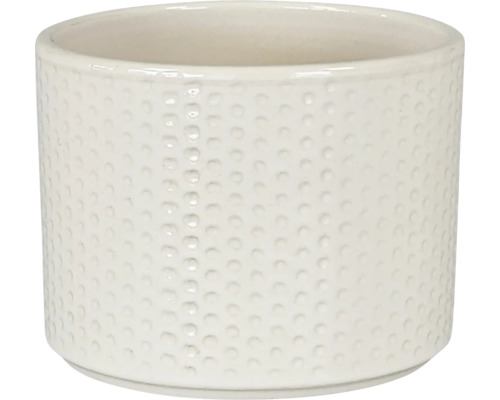 Blumentopf Übertopf Dickob Pillar Spot Keramik Ø 11,5 cm H 8,8 cm weiß Zylindrischer Blumentopf aus Keramik mit Punktmuster