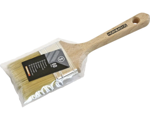 Flachpinsel 60 Millimeter mit Holzgriff in Verpackung