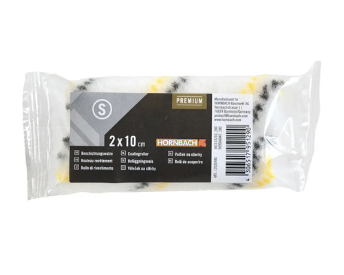 Verpackte Beschichtungswalze von Hornbach, Größe 2 x 10 cm.