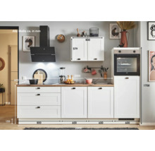 PICCANTE Plus Küchenzeile mit Geräten Bella 260 cm weiß matt vormontiert Variante rechts 4067368013024