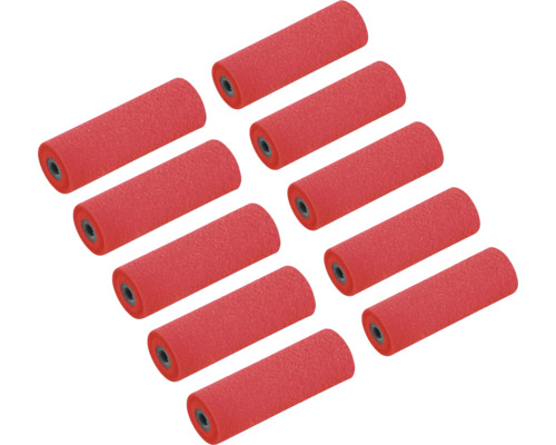 HORNBACH Farbwalze Lack Finishwalze 10er-Set 10 cm Mehrere rote Farbwalzen für Anstricharbeiten