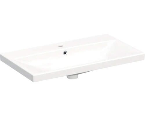 Jungborn Möbelwaschtisch TRENTA 80 x 45 cm weiß glänzend Glasiert TRE UM ELITE 80 Waschbecken aus Keramik